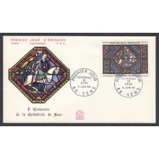 Francia Sobres Primer Dia FDC Yvert 1427 - Religion Catedral de Sens - 1965