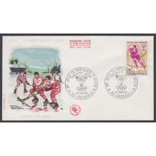 Francia Sobres Primer Dia FDC Yvert 1544 b juegos olimpicos invierno Grenoble 1968