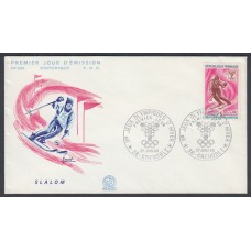 Francia Sobres Primer Dia FDC Yvert 1547 Slalom Grenoble 1968