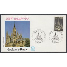 Francia Sobres Primer Dia FDC Yvert 1939 - Catedral de Bayeux  religión - 1977