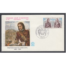 Francia Sobres Primer Dia FDC Yvert 1774 Código Civil en Paris 1973