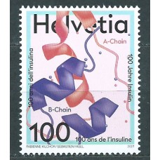 Suiza Correo 2021 Yvert 2624 ** Mnh Insulina 100 Aniversario