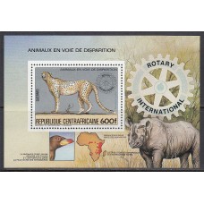 Centroafrica - Hojas Yvert 69B ** Mnh Fauna - Rotary