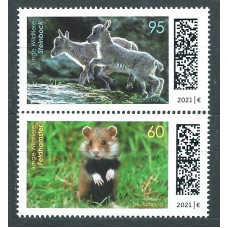 Alemania Federal Correo 2021 Yvert 3386/7 ** Mnh Vida Silvestre- Capricornio y Hamster- Fauna