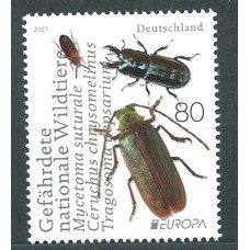 Alemania Federal Correo 2021 Yvert 3381 ** Mnh Europa 2021 - Vida silvestre en peligro de extinción - Insectos