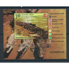 Cuba Hojas 2020 Yvert 364 ** Mnh Fauna Cocodrilos