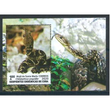 Cuba Hojas 2020 Yvert 366 ** Mnh Serpientes Endémicas - Fauna