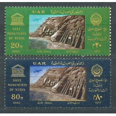 Egipto Aereo Yvert 99/100 ** Mnh Monumentos de Nubia