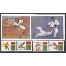 Zambia - Correo Yvert 453/6+H.16/7 ** Mnh  Deportes