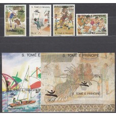 Santo Tomas y Principe - Correo Yvert 976/9+H.73/3A ** Mnh Olimpiadas de Barcelona