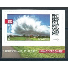 Alemania Federal Correo 2021 Yvert 3393 ** Mnh Evento de Gewitter Heaven adh de carnet