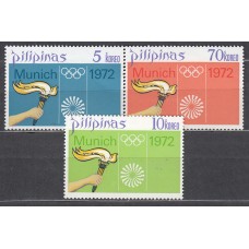 Filipinas - Correo 1972 Yvert 899/901 * Mh  Olimpiadas de Munich