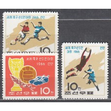 Corea del Norte - Correo 1966 Yvert 691/3 * Mh Deportes fútbol