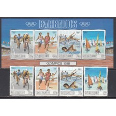 Barbados - Correo 1988 Yvert 727/30+H.25 ** Mnh Deportes