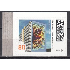 Alemania Federal Correo 2021 Yvert 3412 ** Mnh Tropfren y Ringe Adhesivo de carnet