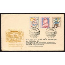 Checoslovaquia Sobres Primer Dia FDC Yvert 989/991 - Unesco 1958