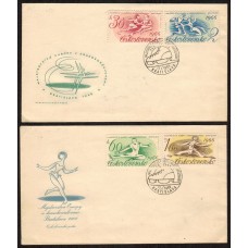 Checoslovaquia Sobres Primer Dia FDC Yvert 1457/60 - Patinaje Artístico 1966