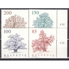 Suiza Correo 2021 Yvert 2639/42 ** Mnh Arboles