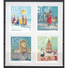 Suiza Correo 2021 Yvert 2666/69 ** Mnh Navidad adhesivo