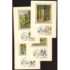 Francia - Carta Postal - Yvert 2384/87 - Matasellos Especiales Orleans 1985