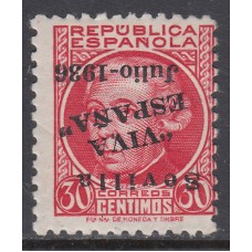 Locales Patrióticos Sevilla 1936 Edifil 25hi * Mh Sobrecarga invertida