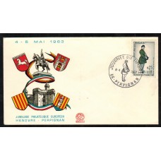 Francia Sobres Primer Dia FDC Yvert 1516 - Día del Sello Perpignan 1967