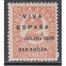 Locales Patrióticos Zaragoza 1937 Edifil 17 ** Mnh