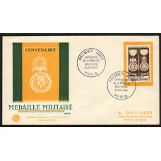 Francia Sobres Primer Dia FDC Yvert 927 - Medalla Militar 1952 Paris