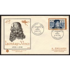 Francia Sobres Primer Dia FDC Yvert 929 - Leonardo da Vinci 1952 - Amboise