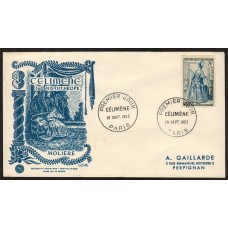 Francia Sobres Primer Dia FDC Yvert 956 - Teatro Moliere 1953 Paris