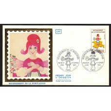 Francia Sobres Primer Dia FDC Yvert 2202 seda - Populación Paris 1982