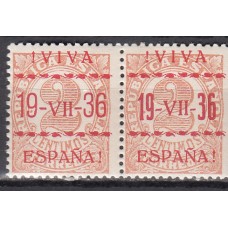 Locales Patrióticos Vitoria 1937 Edifil 4hcc * Mh Pareja con Sobrecarga Tipo I y II