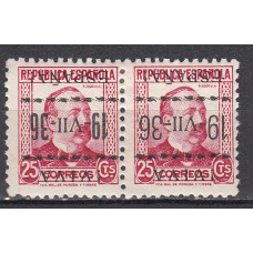 Locales Patrióticos Vitoria 1937 Edifil 10hi * Mh Pareja con sobrecarga Tipo I y II