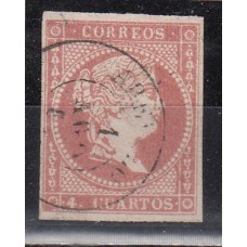 Matasellos y marcas de 4 cuartos Fechador 1856 Edifil 48 Arevalo (Avila) Tipo I