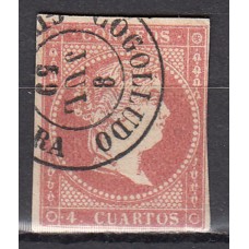 Matasellos y marcas de 4 cuartos Fechador 1856 Edifil 48 Cogolludo (Guadalajara) Tipo II