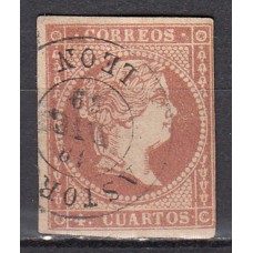 Matasellos y marcas de 4 cuartos Fechador 1856 Edifil 48 Astorga (Leon) Tipo II