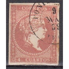 Matasellos y marcas de 4 cuartos Fechador 1856 Edifil 48 Ponferrada (Leon) Tipo II