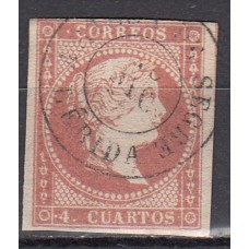 Matasellos y marcas de 4 cuartos Fechador 1856 Edifil 48 Artesa de Segre (Lerida) Tipo II