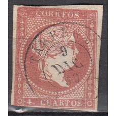 Matasellos y marcas de 4 cuartos Fechador 1856 Edifil 48 Tarrega (Lerida) Tipo II