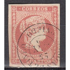 Matasellos y marcas de 4 cuartos Fechador 1856 Edifil 48 Cangas de Tineo (Oviedo) Tipo I