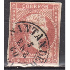 Matasellos y marcas de 4 cuartos Fechador 1856 Edifil 48 SANTANDER (43) Tipo II