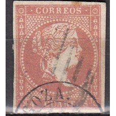 Matasellos y marcas de 4 cuartos Fechador 1856 Edifil 48 ZARAGOZA (15) y Parrilla