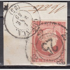 Matasellos y marcas de 4 cuartos Fechador 1856 Edifil 48 Cuenca Tipo II + R.de C.25