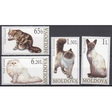 Moldavia - Correo Yvert 510/13 ** Mnh Fauna - Gatos