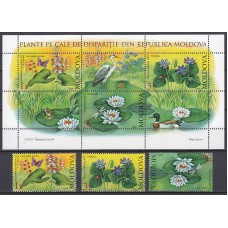 Moldavia - Correo Yvert 538/40 + Hoja 41 ** Mnh Fauna Flores