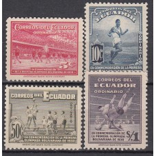 Ecuador Correo 1939 Yvert 369/72 * Mh Juegos Deportivos - Deportes