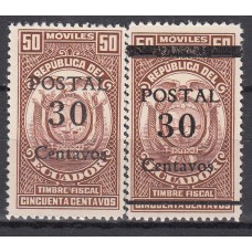 Ecuador Correo 1943 Yvert 409/409a ** Mnh