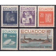 Ecuador Correo 1960 Yvert 669/73 ** Mnh