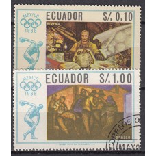 Ecuador Correo 1967 Yvert 775/76 usado - Juegos Olimpicos Mexico - Deportes