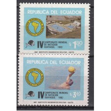 Ecuador Correo 1982 Yvert 1026/27 ** Mnh Natación